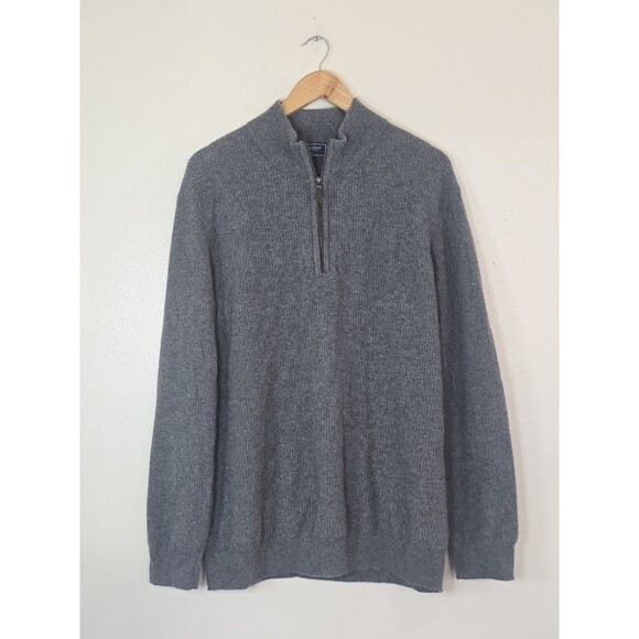 Vineyard Vines Cashmere Quarter Zip Pullover Sweater Mens Size Large Gray - Picture 1 of 10